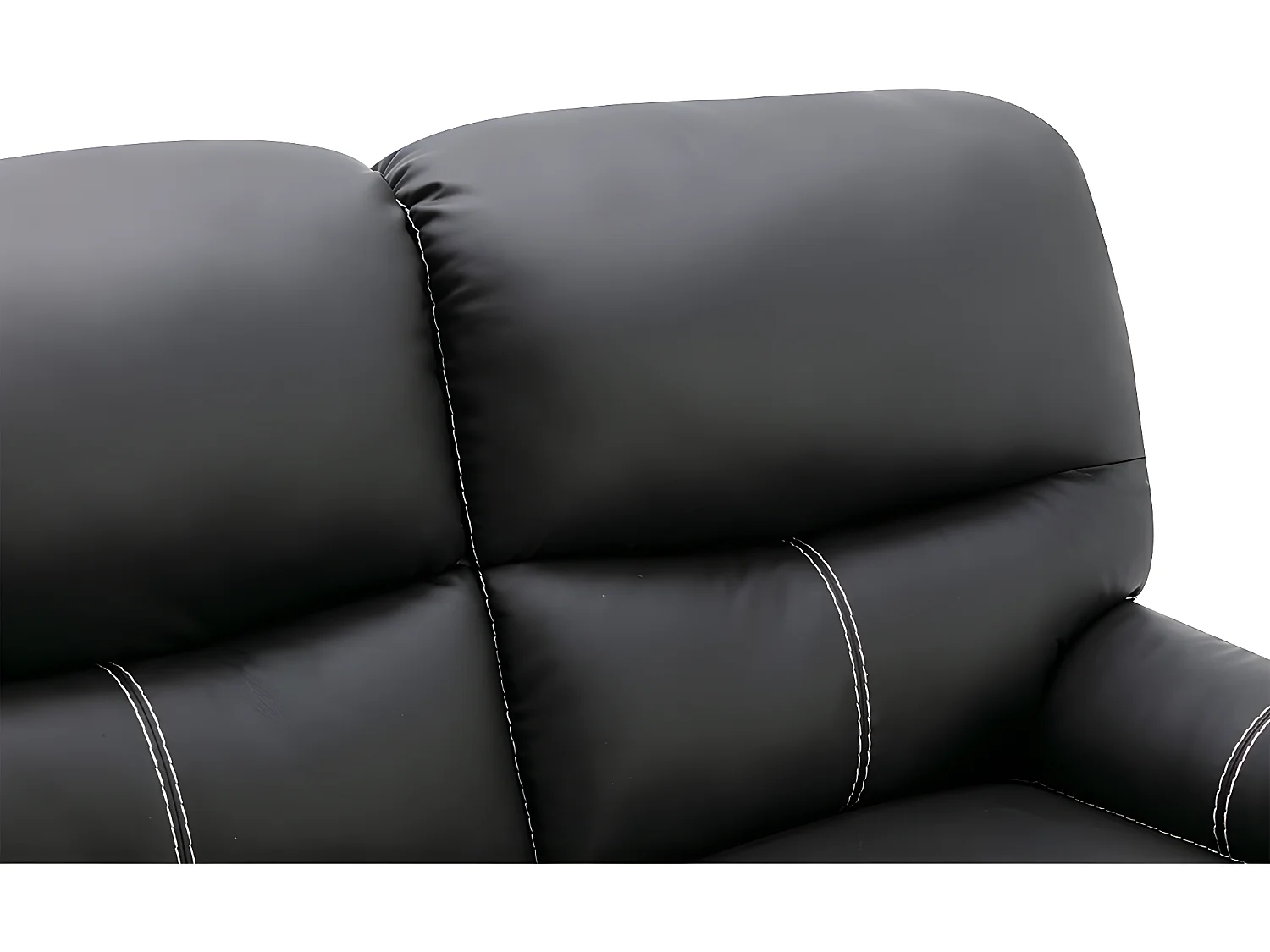 Couchgarnitur Relax 3+2+1 - Kunstleder - Schwarz - CANBY