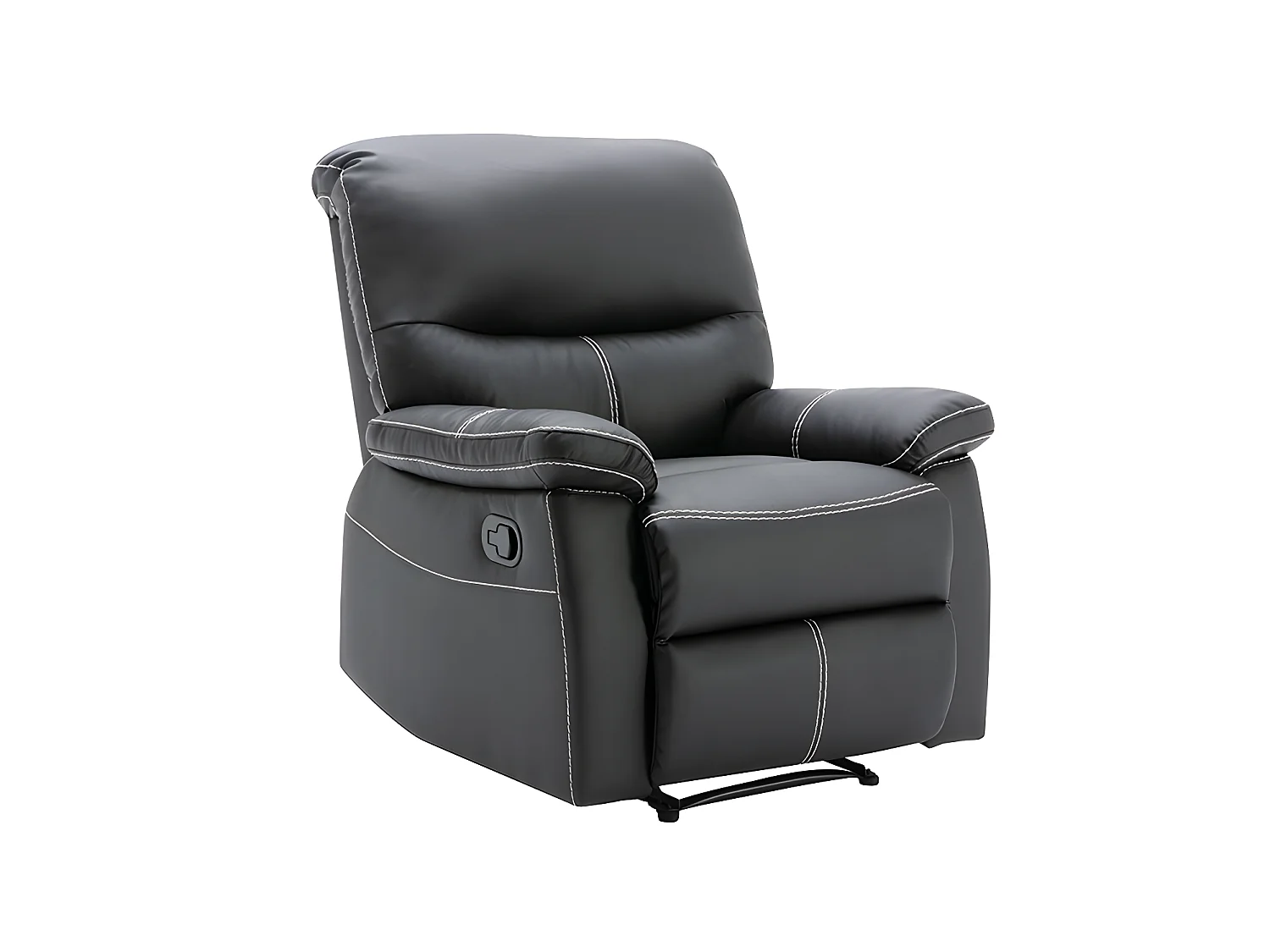 Couchgarnitur Relax 3+2+1 - Kunstleder - Schwarz - CANBY