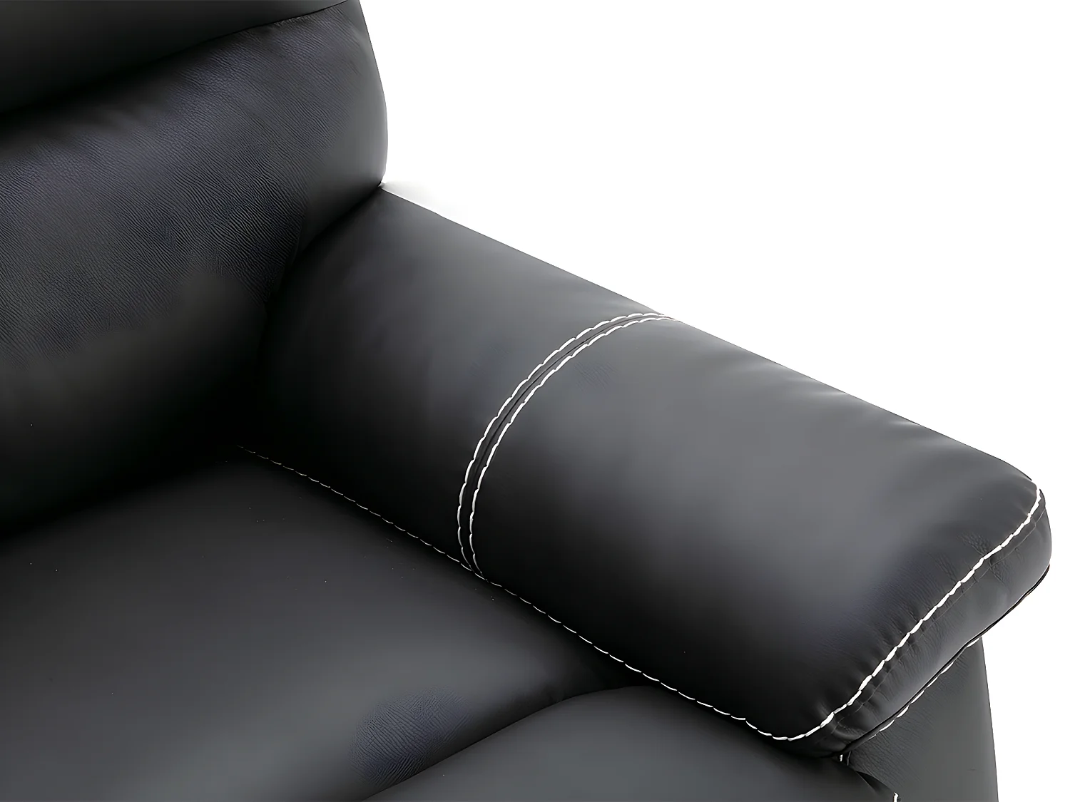 Couchgarnitur Relax 3+2+1 - Kunstleder - Schwarz - CANBY