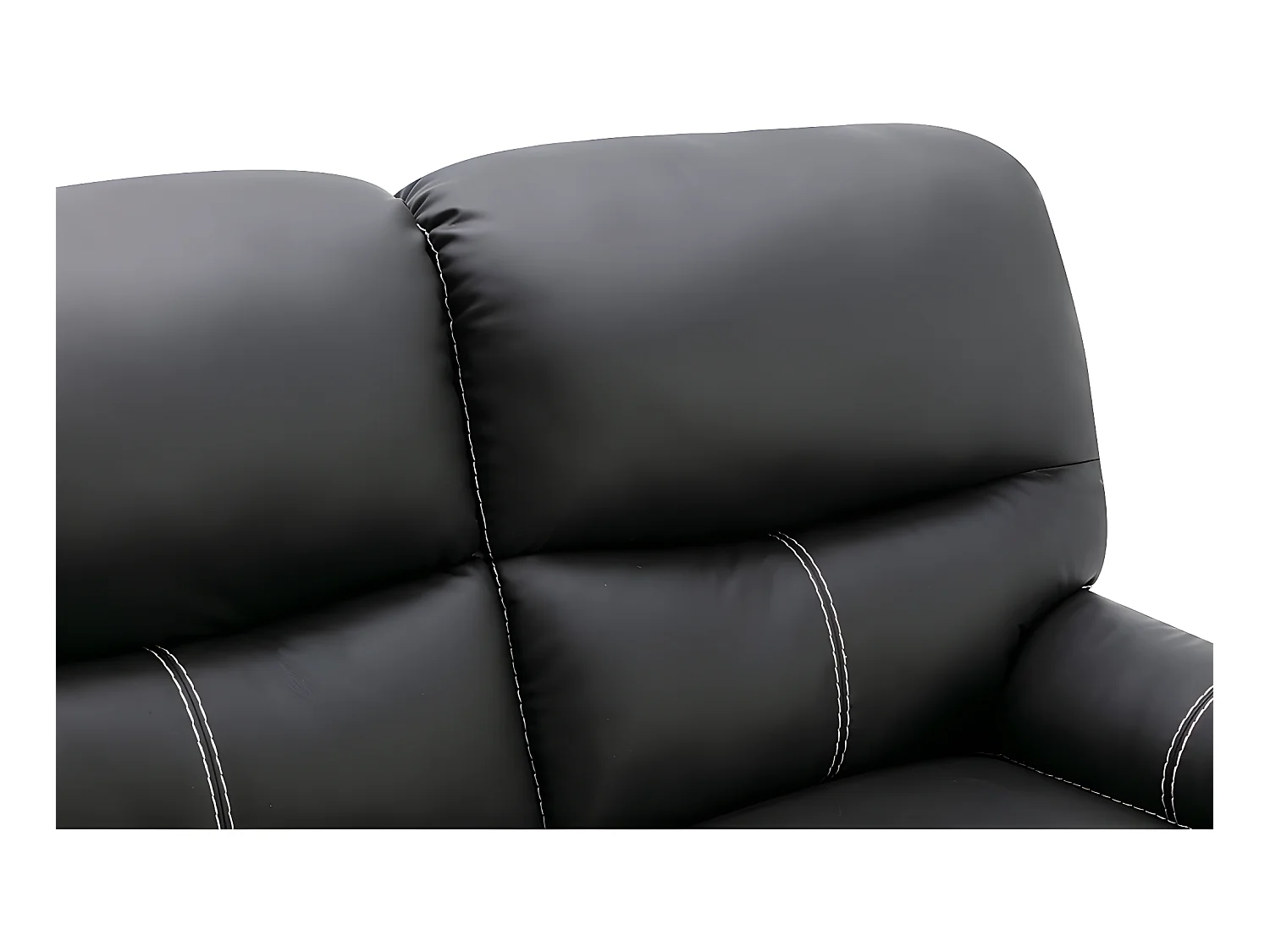 2- og 3-personers sofa og hvilestol i sort imiteret skind CANBY