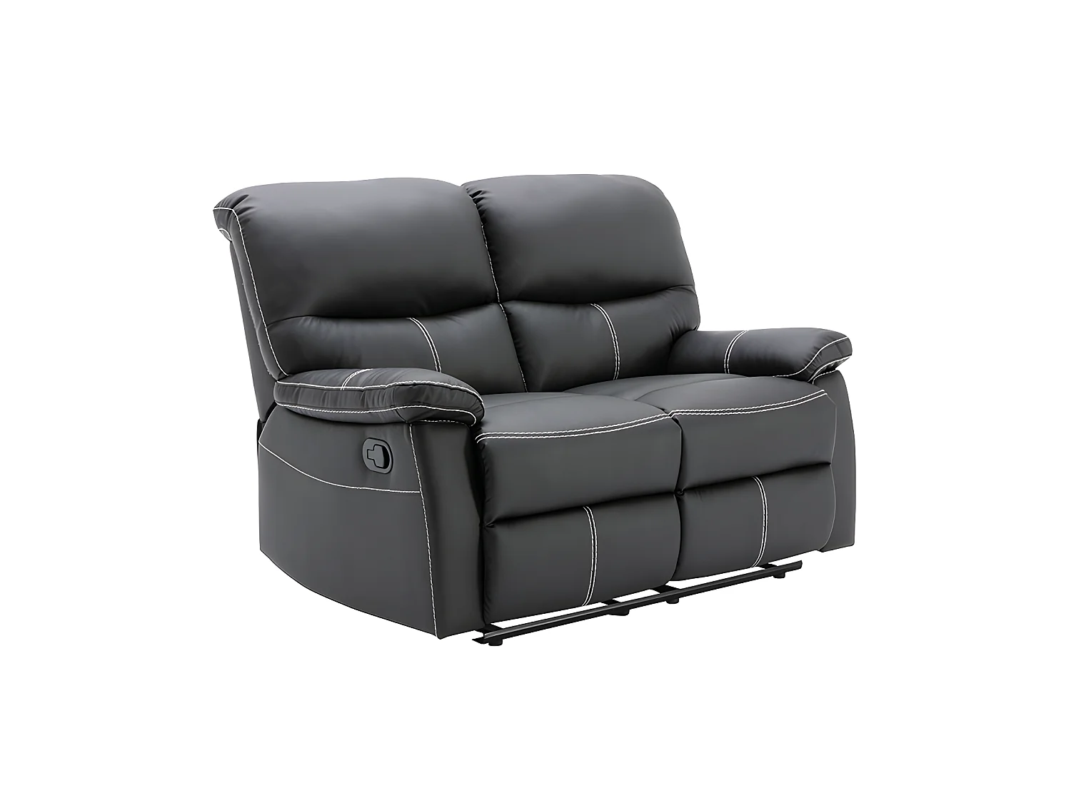 2- og 3-personers sofa og hvilestol i sort imiteret skind CANBY