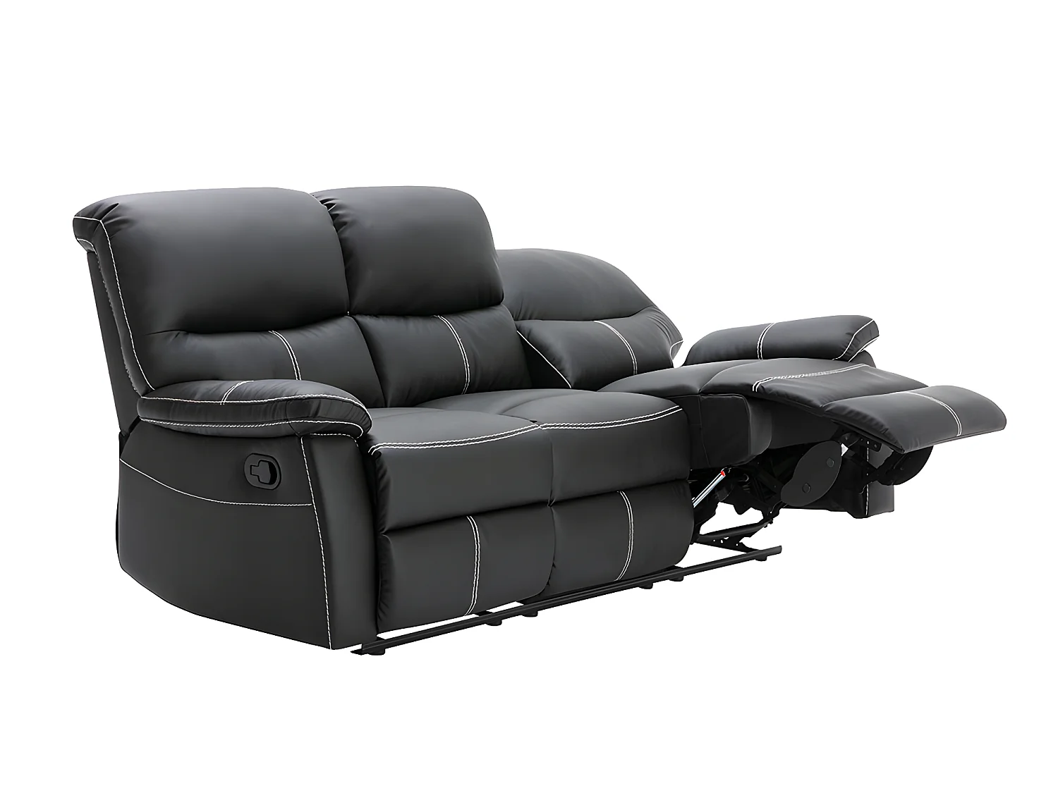 Couchgarnitur Relax 3+2 - Kunstleder - Schwarz - CANBY