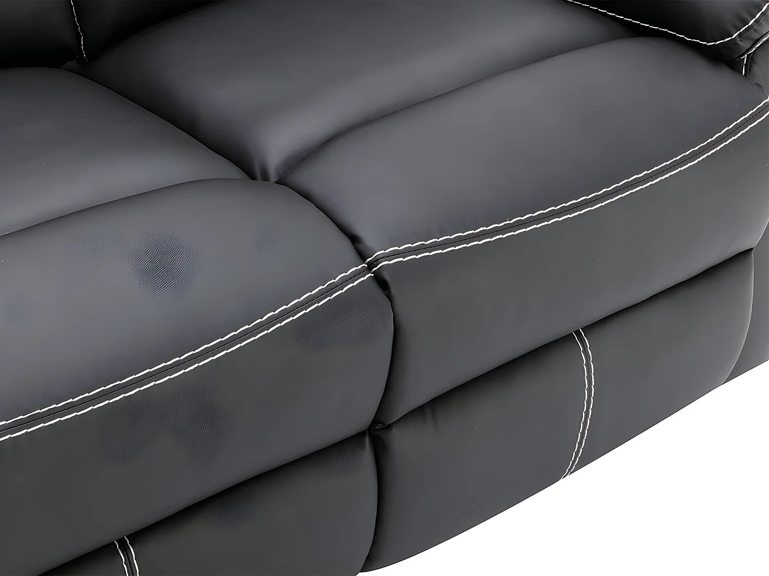 Couchgarnitur Relax 3+2 - Kunstleder - Schwarz - CANBY