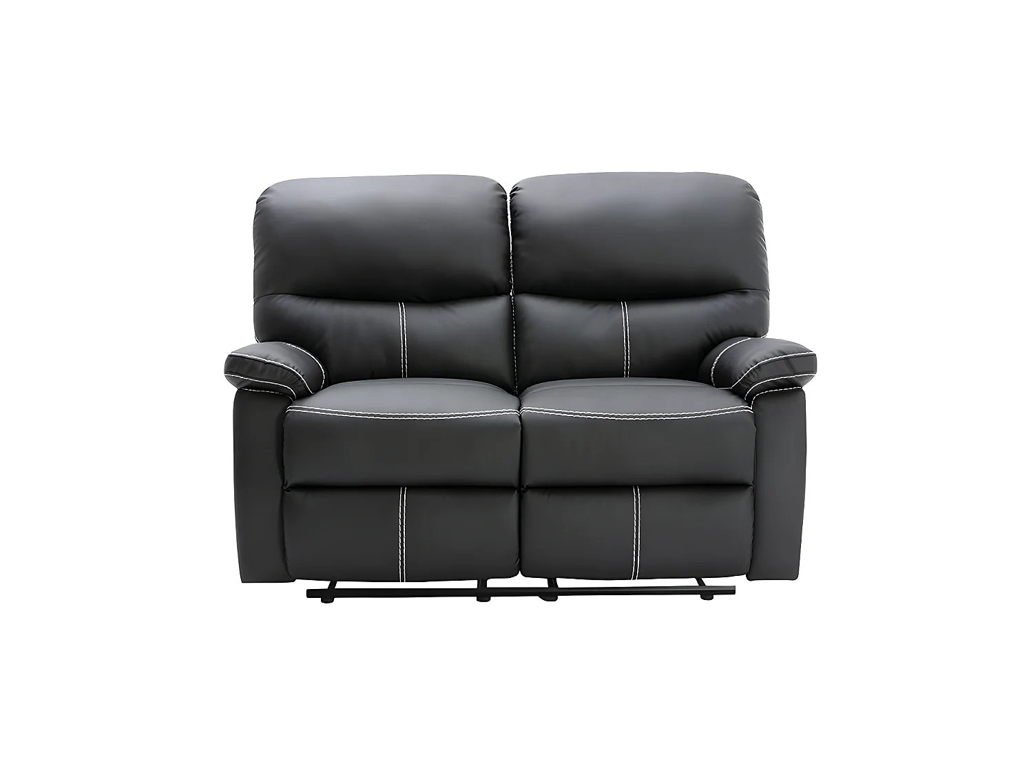 3-personers og 2-sæt relaxtions sofa i sort kunstlæder CANBY