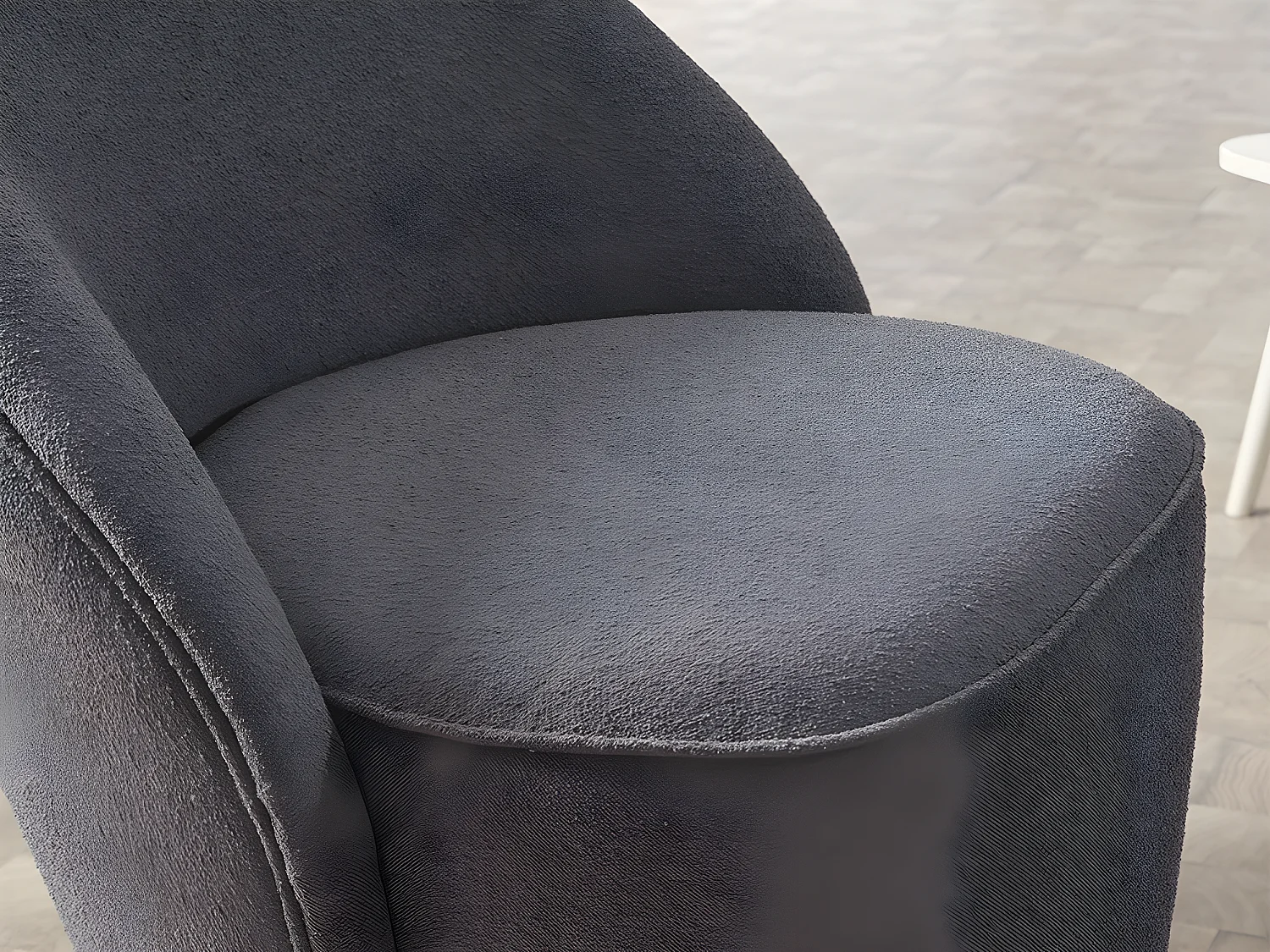 Poltrona em tecido bouclé cor antracite - ELFIRA