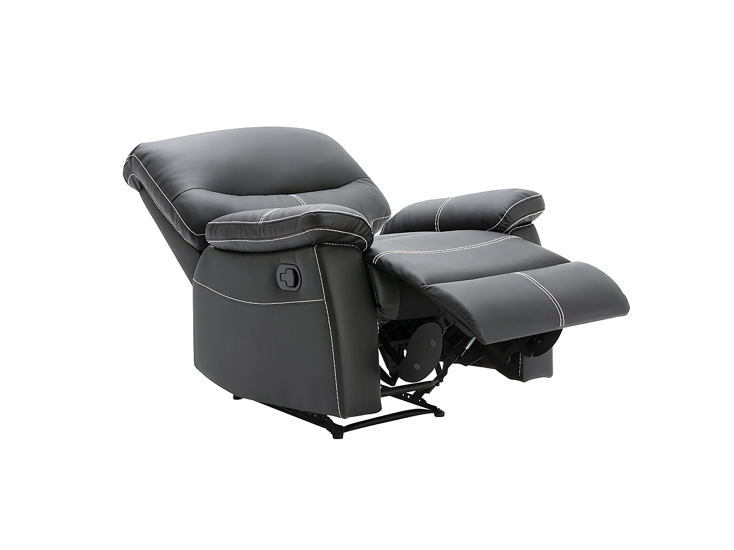 3-personers sofa og en relaxlænestol i sort kunstlæder CANBY