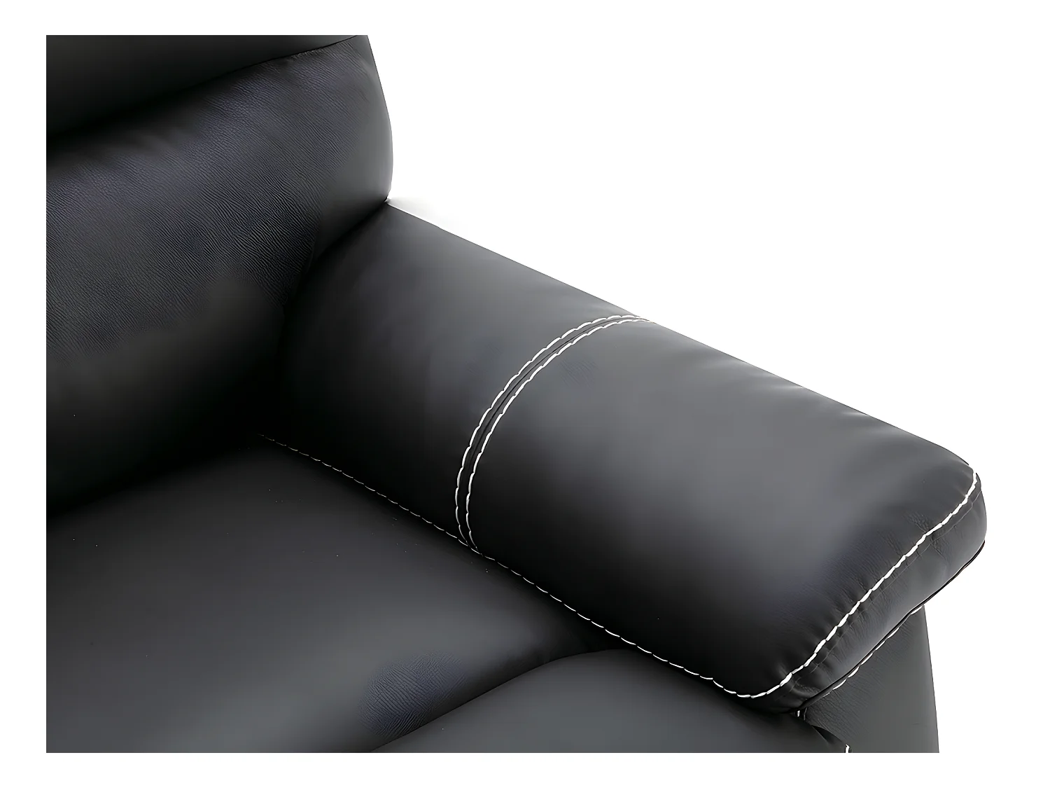 3-personers sofa og en relaxlænestol i sort kunstlæder CANBY