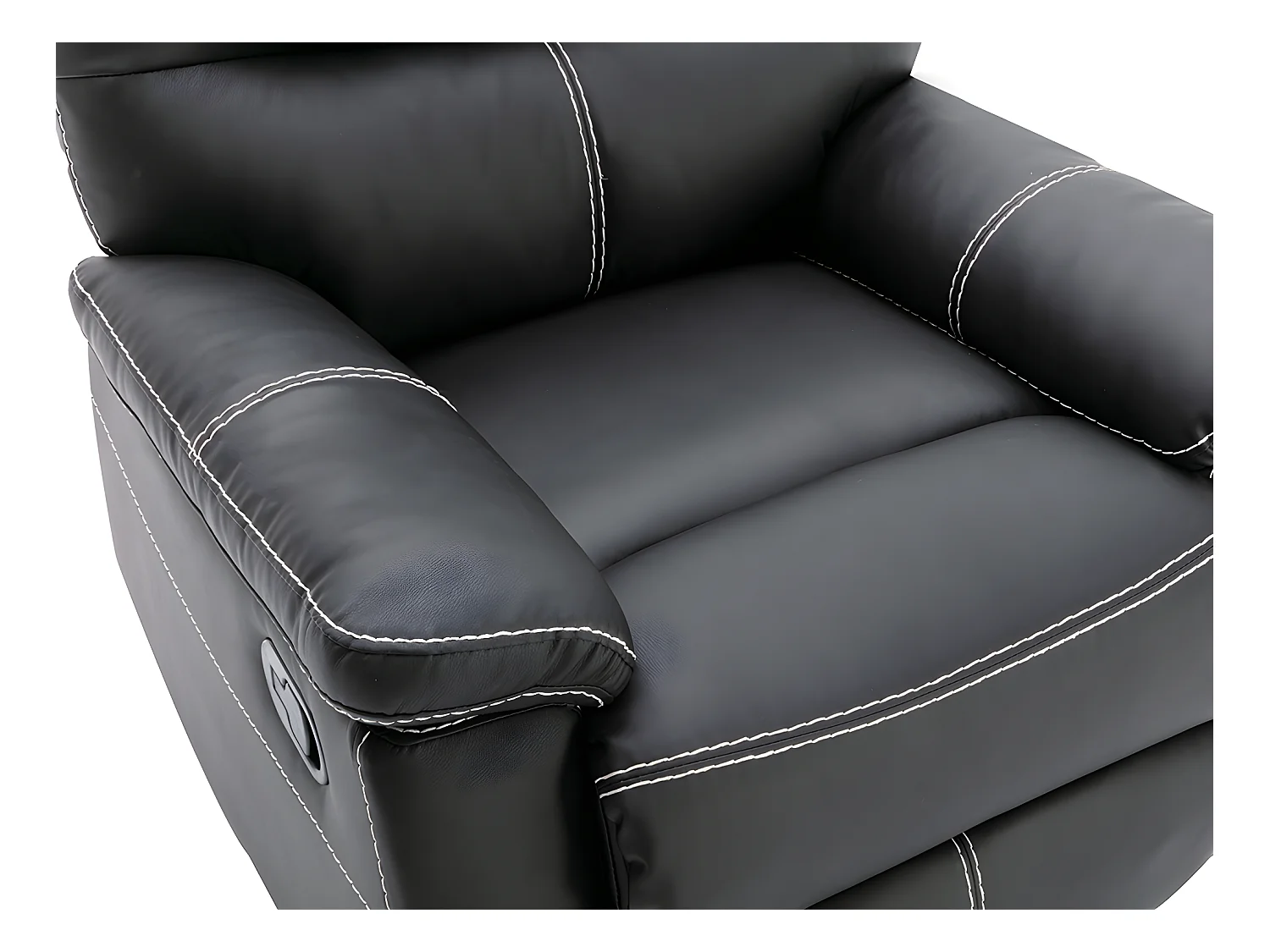 3-personers sofa og en relaxlænestol i sort kunstlæder CANBY