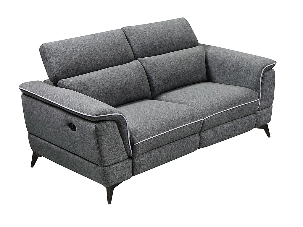 Relaxsofa Ecksofa elektrisch 3+2 Sitzer - Stoff - Grau - MACARI