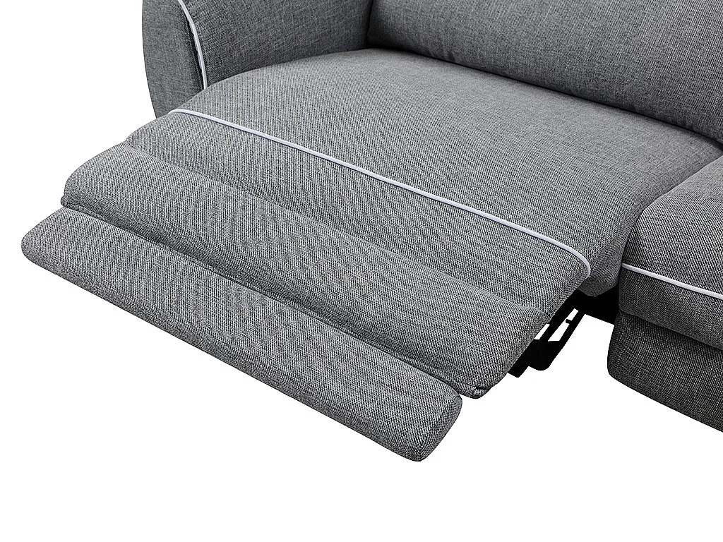 Relaxsofa Ecksofa elektrisch 3+2 Sitzer - Stoff - Grau - MACARI