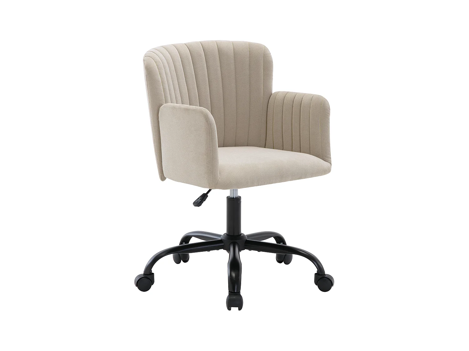 Fotel biurowy – tkanina – kolor beżowy – regulacja wysokości – TOARA