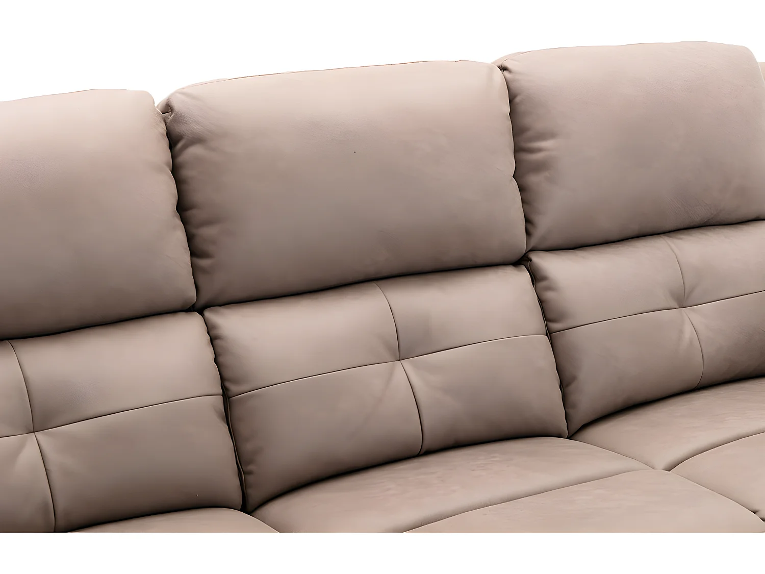 Elektrische driezits relaxbank en fauteuil van stof - Taupe - DOLENE