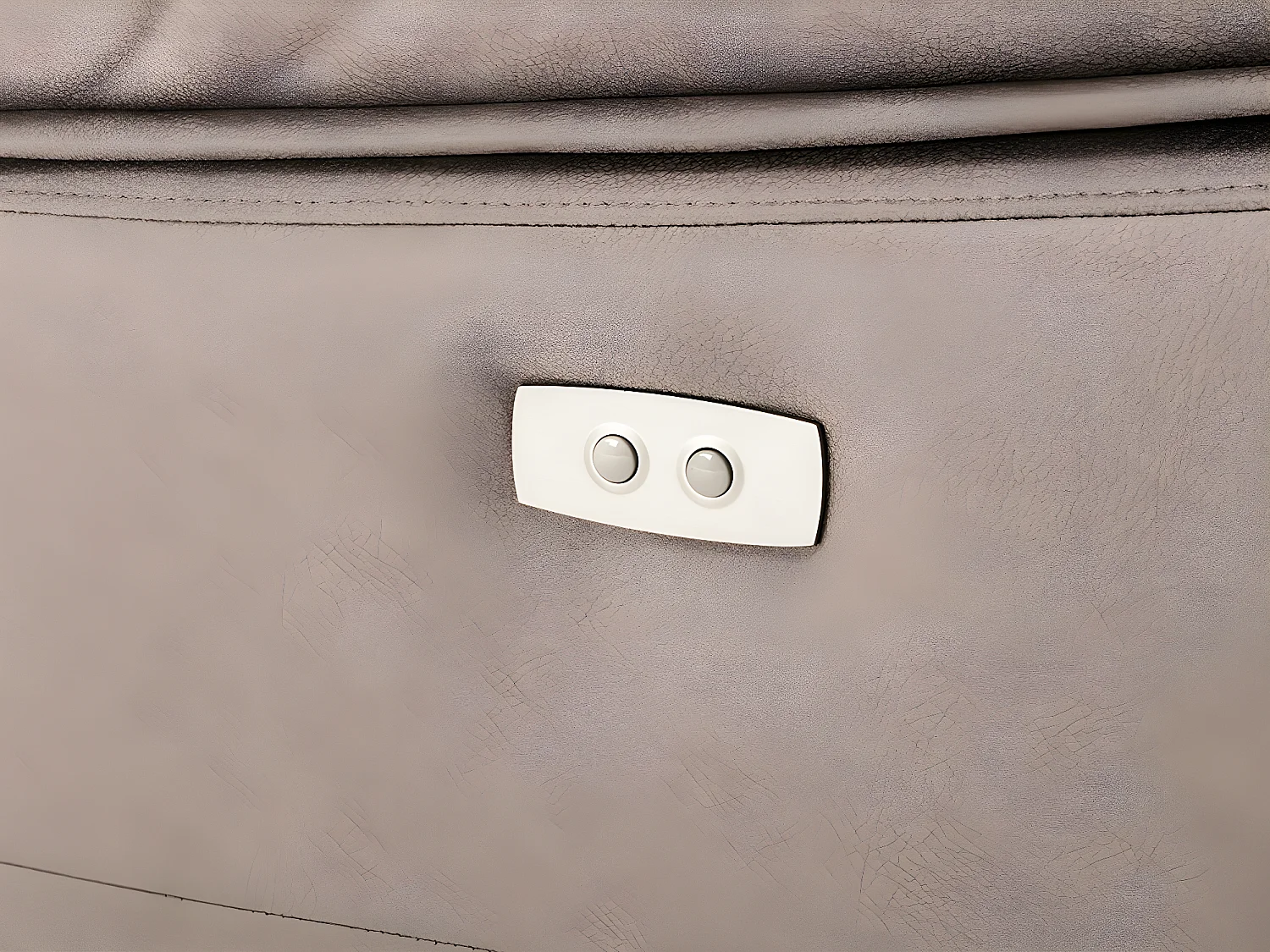 Elektrische driezits relaxbank en fauteuil van stof - Taupe - DOLENE