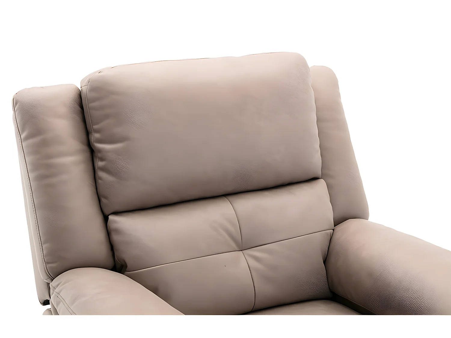 Elektrische driezits relaxbank en fauteuil van stof - Taupe - DOLENE