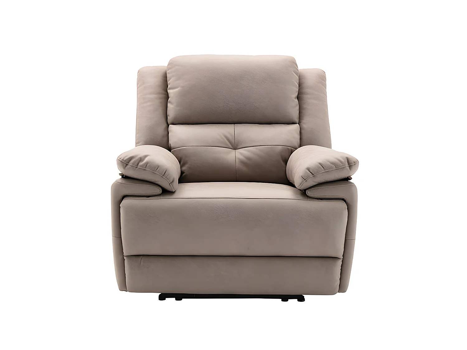 Elektrische driezits relaxbank en fauteuil van stof - Taupe - DOLENE
