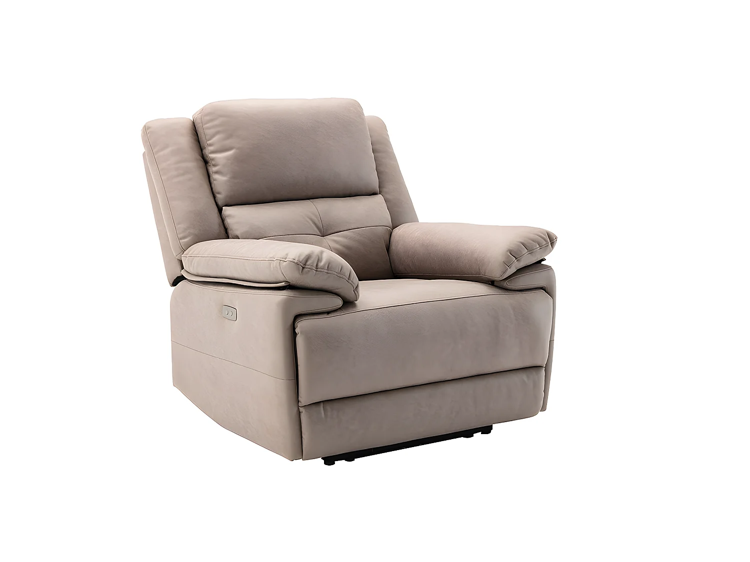 Canapé 3 places et fauteuil relax électrique en tissu taupe DOLENE