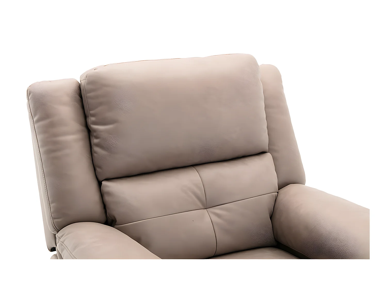 Canapé 3 places et fauteuil relax électrique en tissu taupe DOLENE