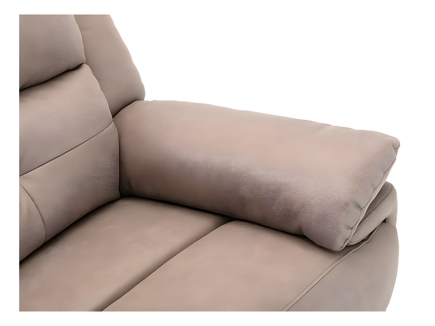 Canapé 3 places et fauteuil relax électrique en tissu taupe DOLENE