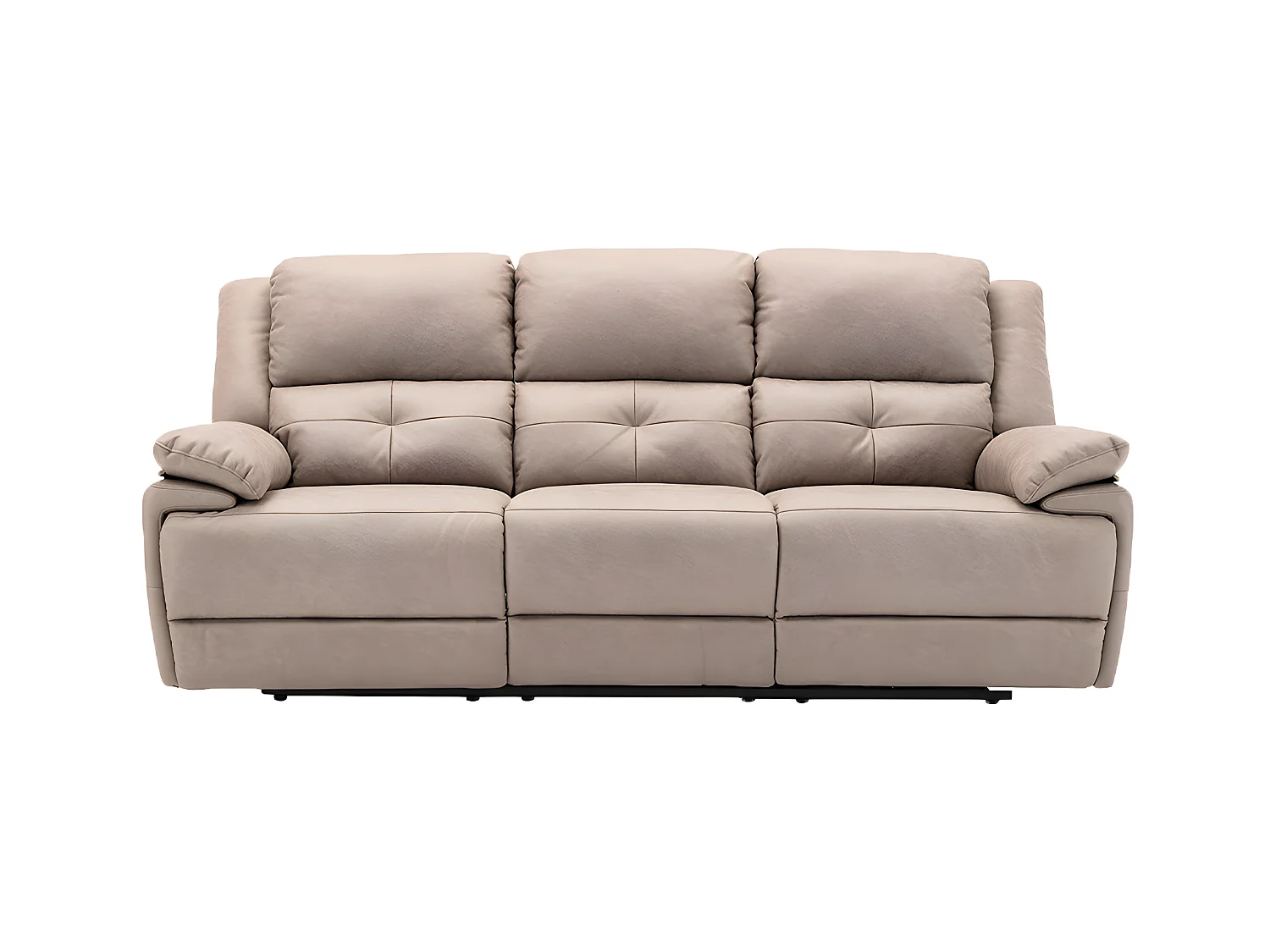 Canapé 3 places et fauteuil relax électrique en tissu taupe DOLENE