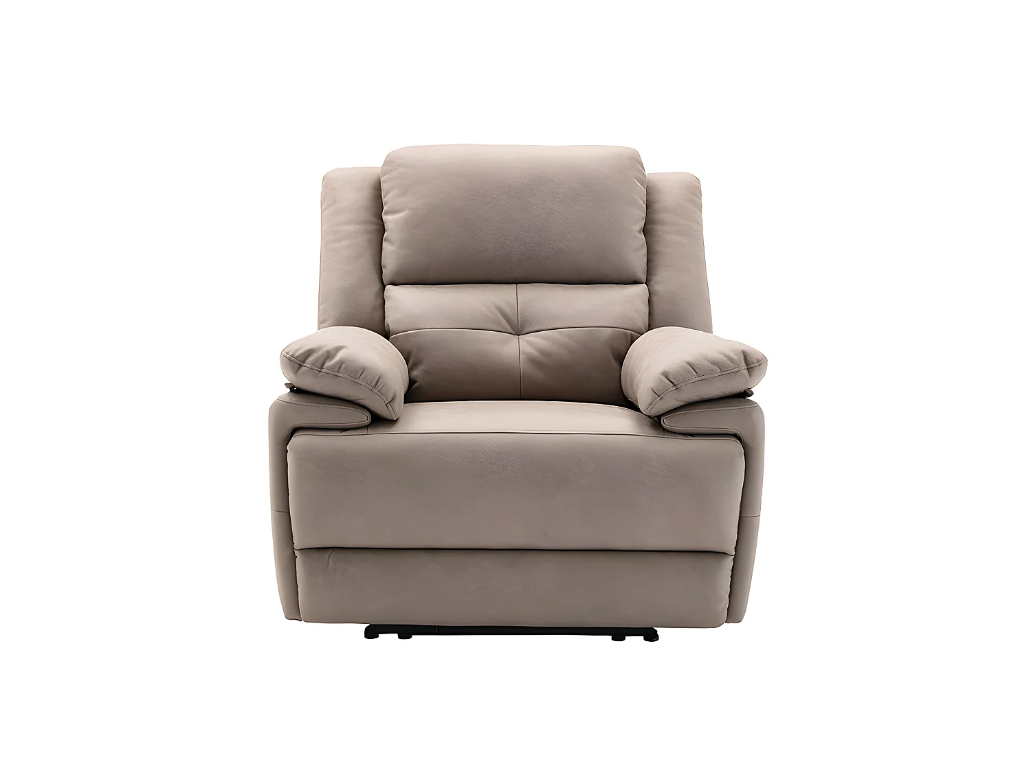 Canapé 3 places et fauteuil relax électrique en tissu taupe DOLENE