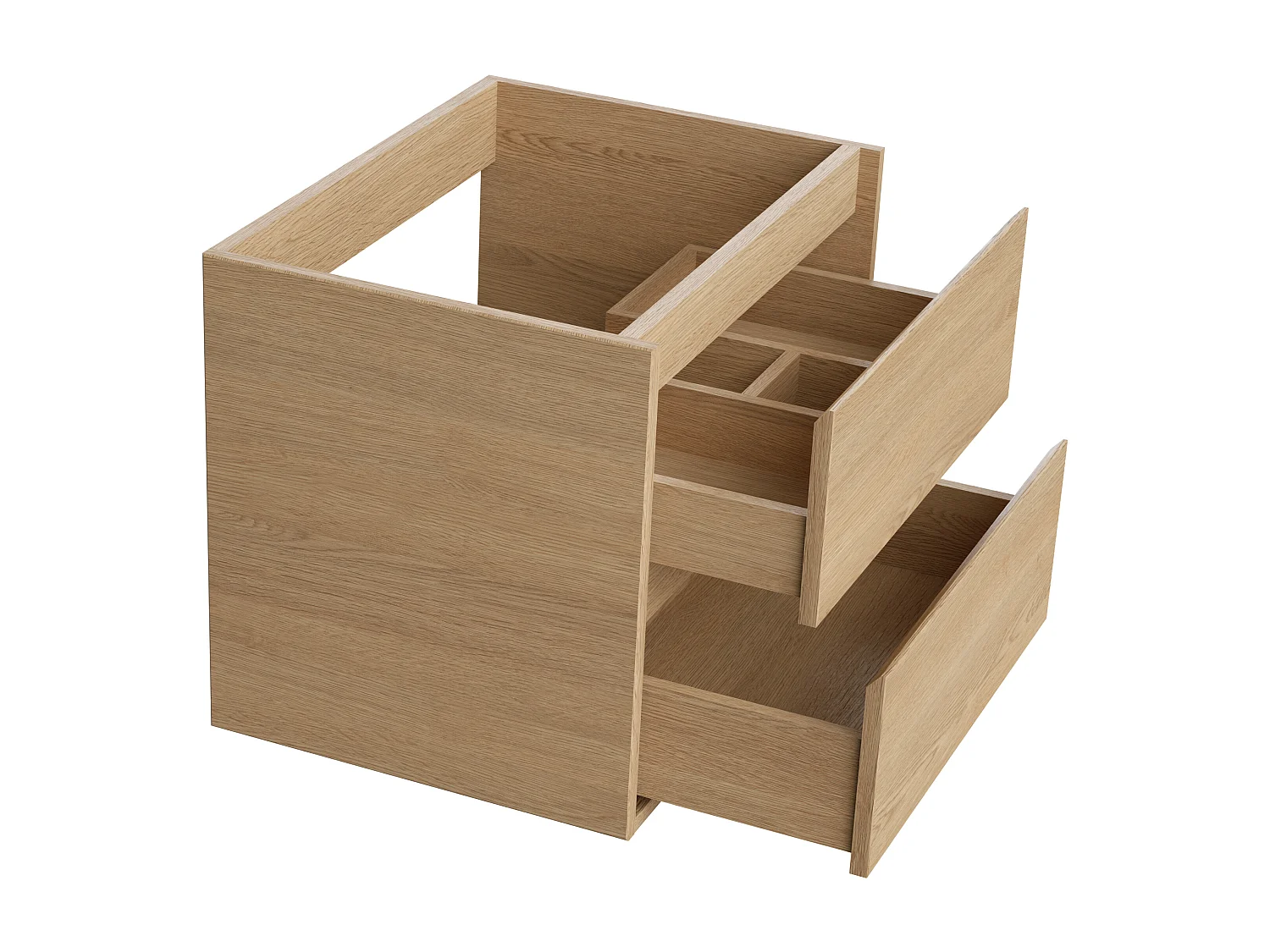 Mueble de baño flotante - Chapado en roble - 60 cm - MILIPAM