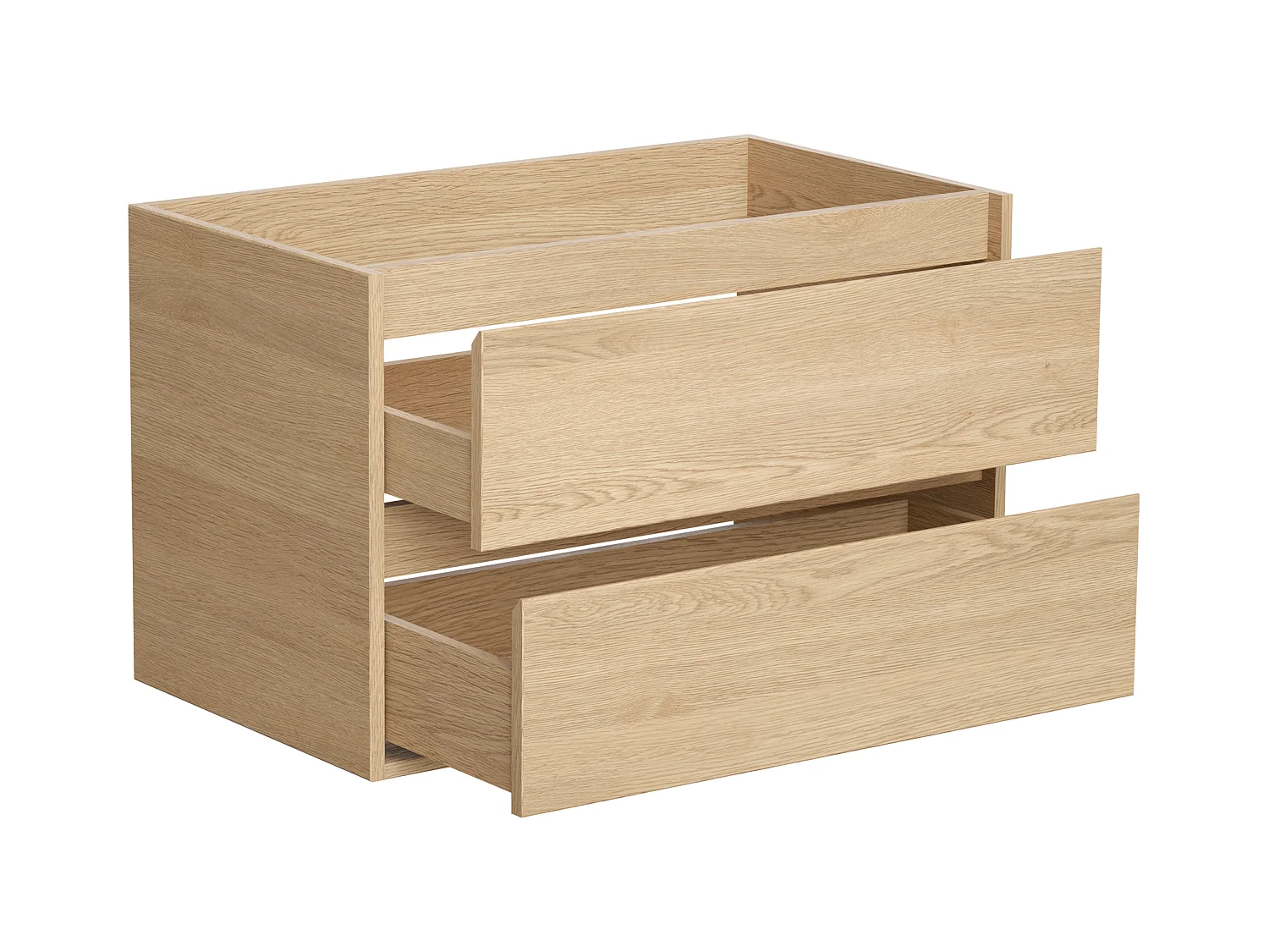 Meubel onder wastafel - Eikenfineer - 80 cm - MILIPAM