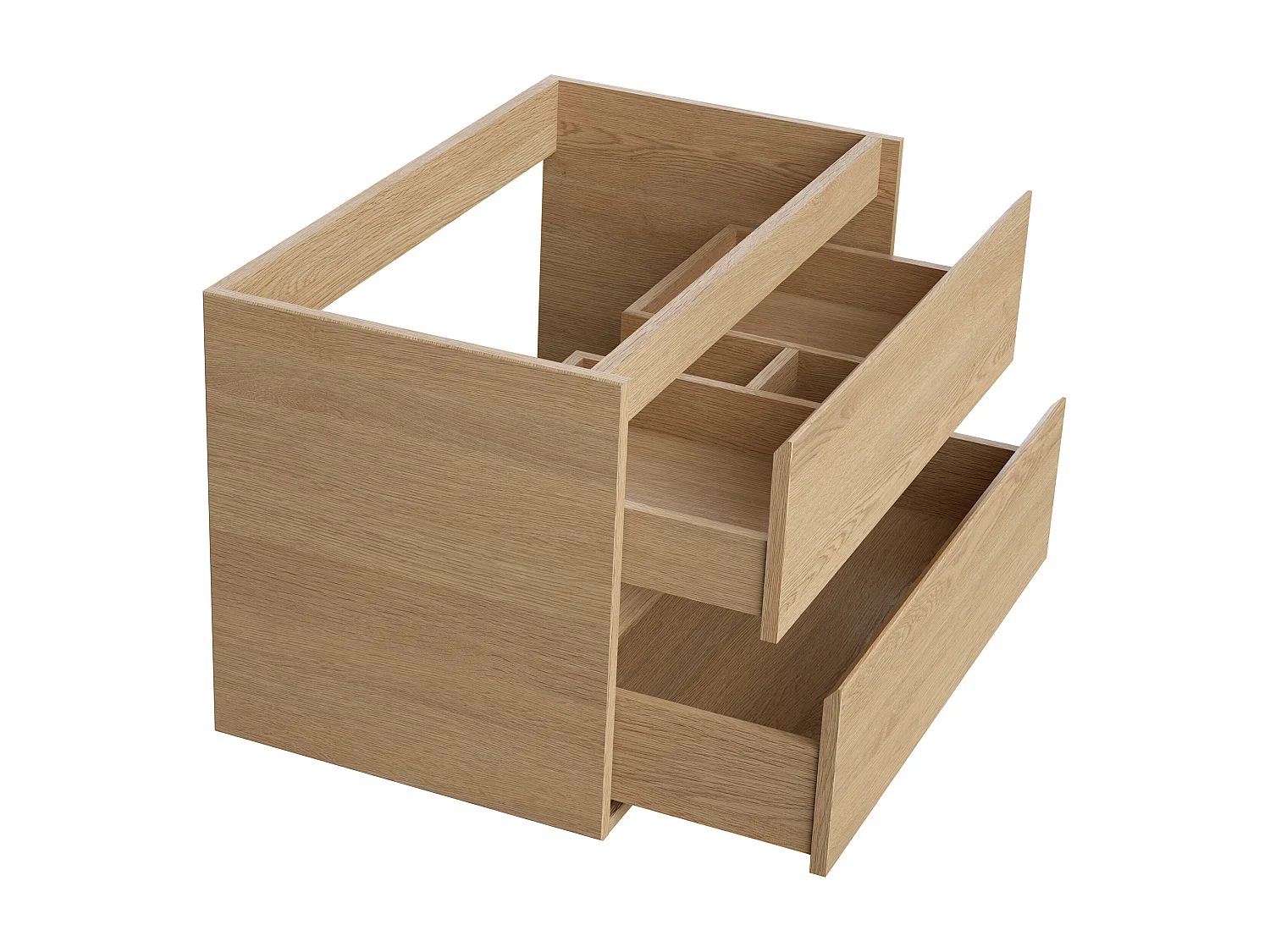 Meubel onder wastafel - Eikenfineer - 80 cm - MILIPAM