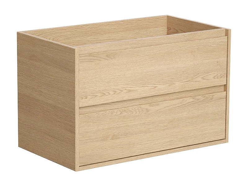 Waschbeckenunterschrank hängend - 80 cm - Eichenholzfurnier - MILIPAM