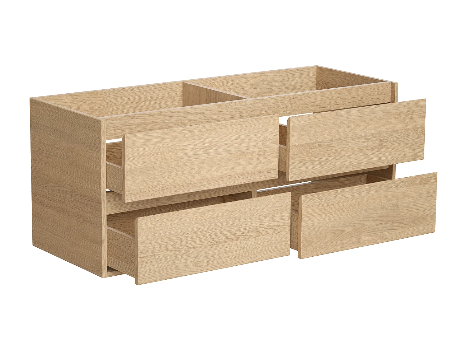 Mueble de baño suspendido - Chapado roble - 120 cm - MILIPAM