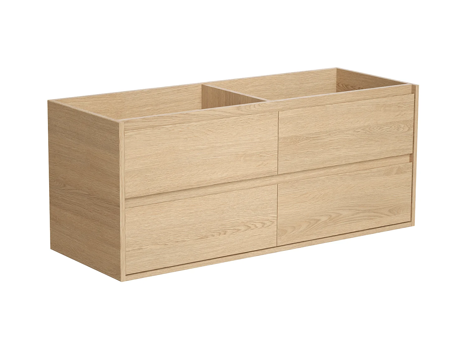 Meuble sous vasque suspendu - Placage chêne - 120 cm - MILIPAM