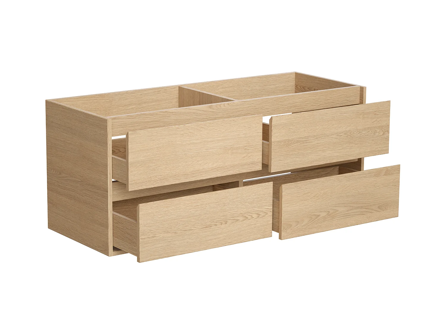 Meuble sous vasque suspendu - Placage chêne - 120 cm - MILIPAM
