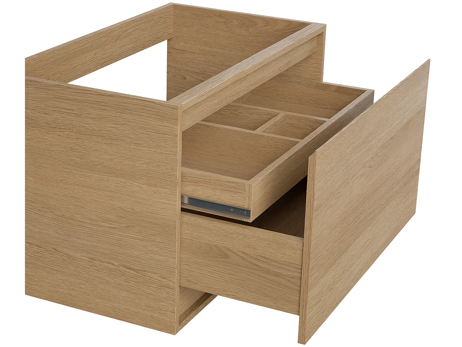 Waschbeckenunterschrank mit Innenschublade - 80 cm - Eichenholzfurnier - MESLIVA