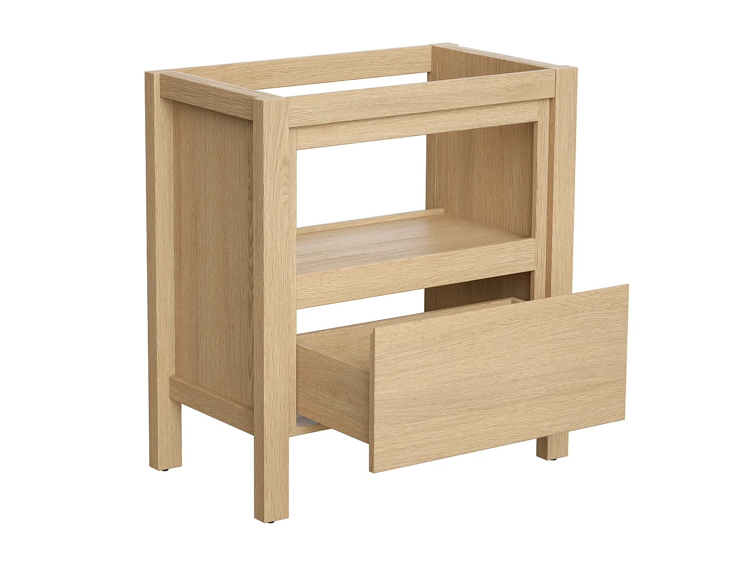 Wastafelmeubel met opbergvak - Eikenfineer - 80 cm - COSMOTI