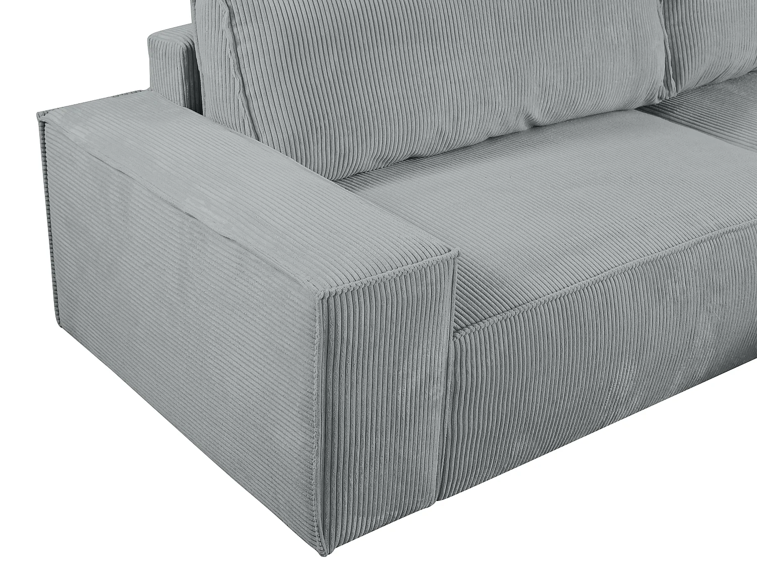 Bäddsoffa högerställd ljusgrå manchester AMELIA