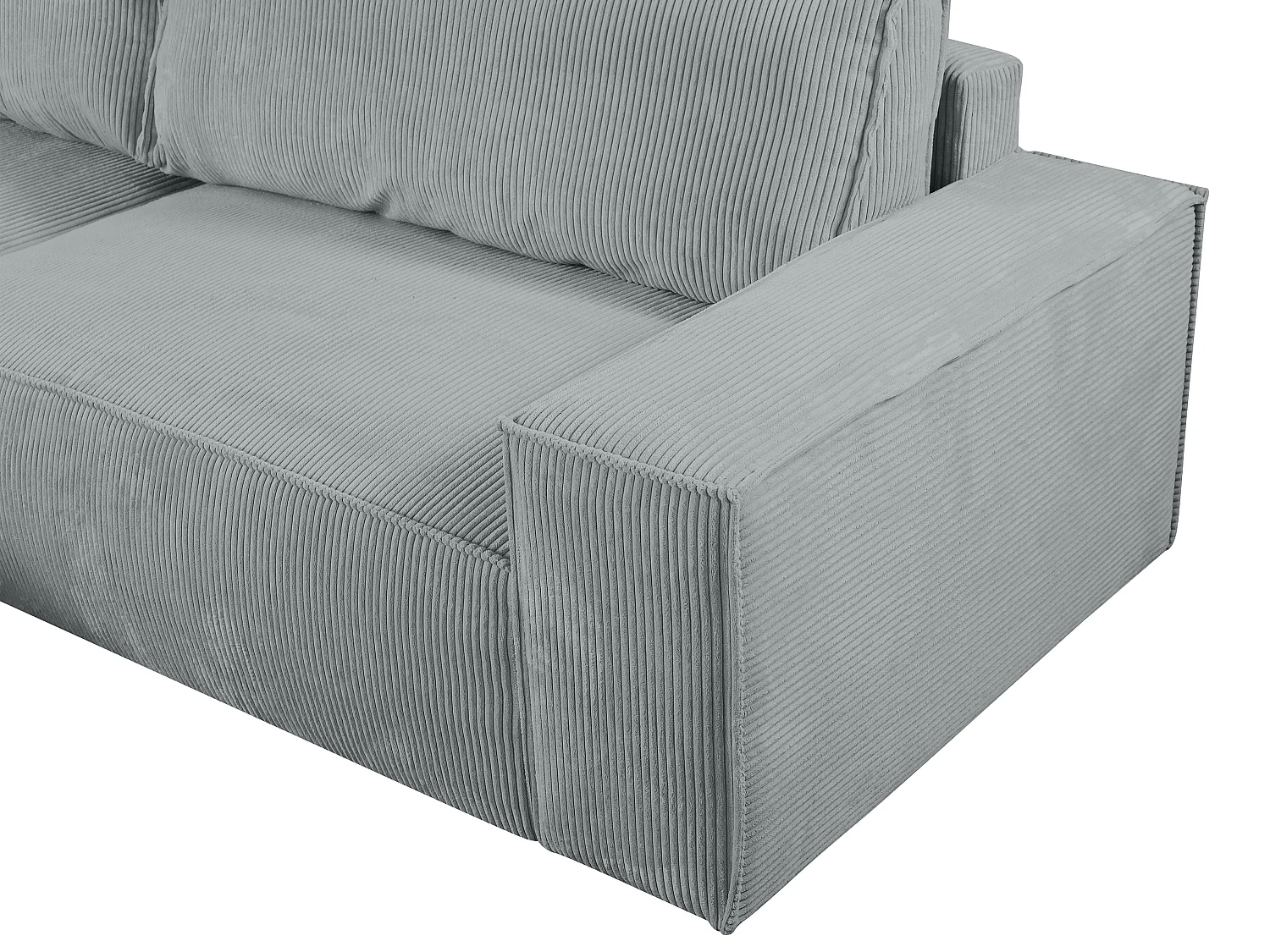 Divano letto angolare in Velluto a coste Grigio chiaro - Angolo a sinistra - AMELIA di PASCAL MORABITO