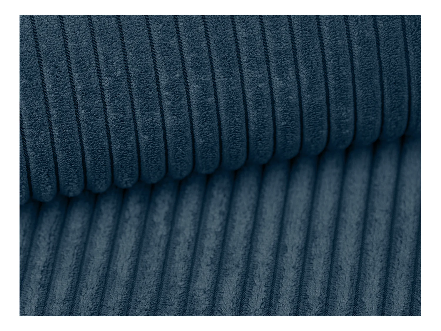 Ecksofa mit Schlaffunktion - Ecke Links - Cord - Blau - AMELIA