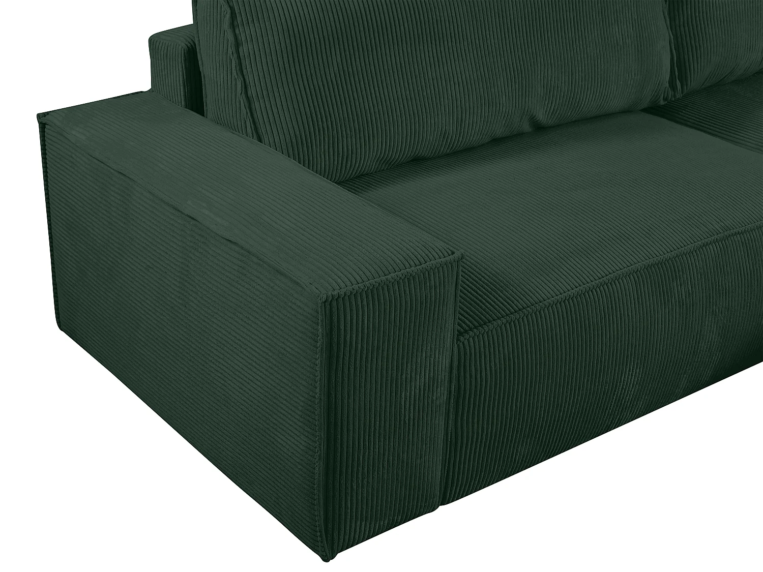 Ecksofa mit Schlaffunktion - Ecke Rechts - Cord - Tannengrün - AMELIA