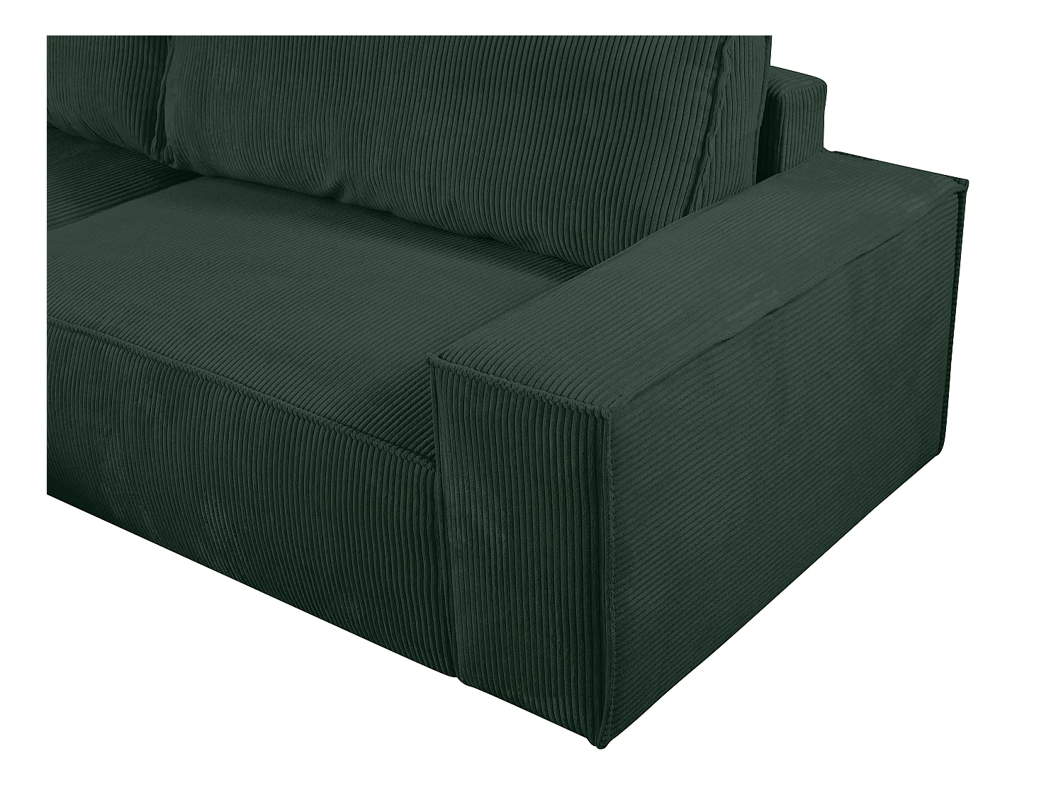 Ecksofa mit Schlaffunktion - Ecke Links - Cord - Tannengrün - AMELIA