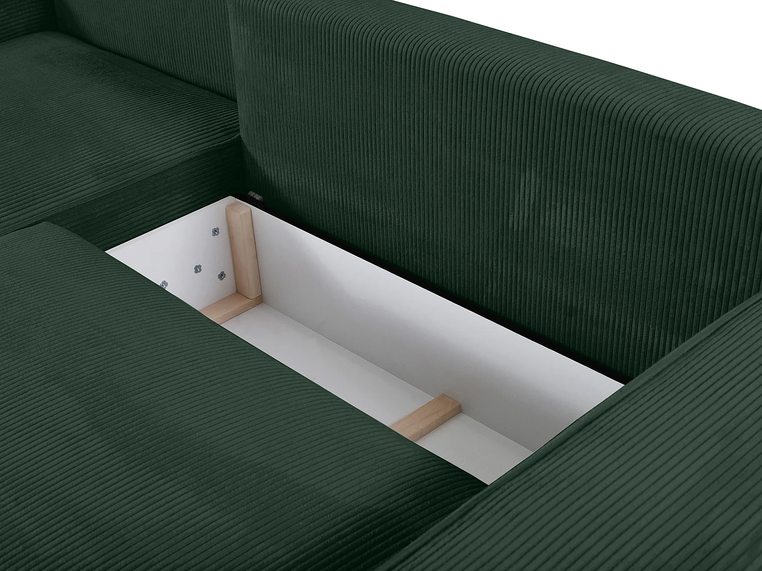 Bäddsoffa vänsterställd i grön manchester AMELIA