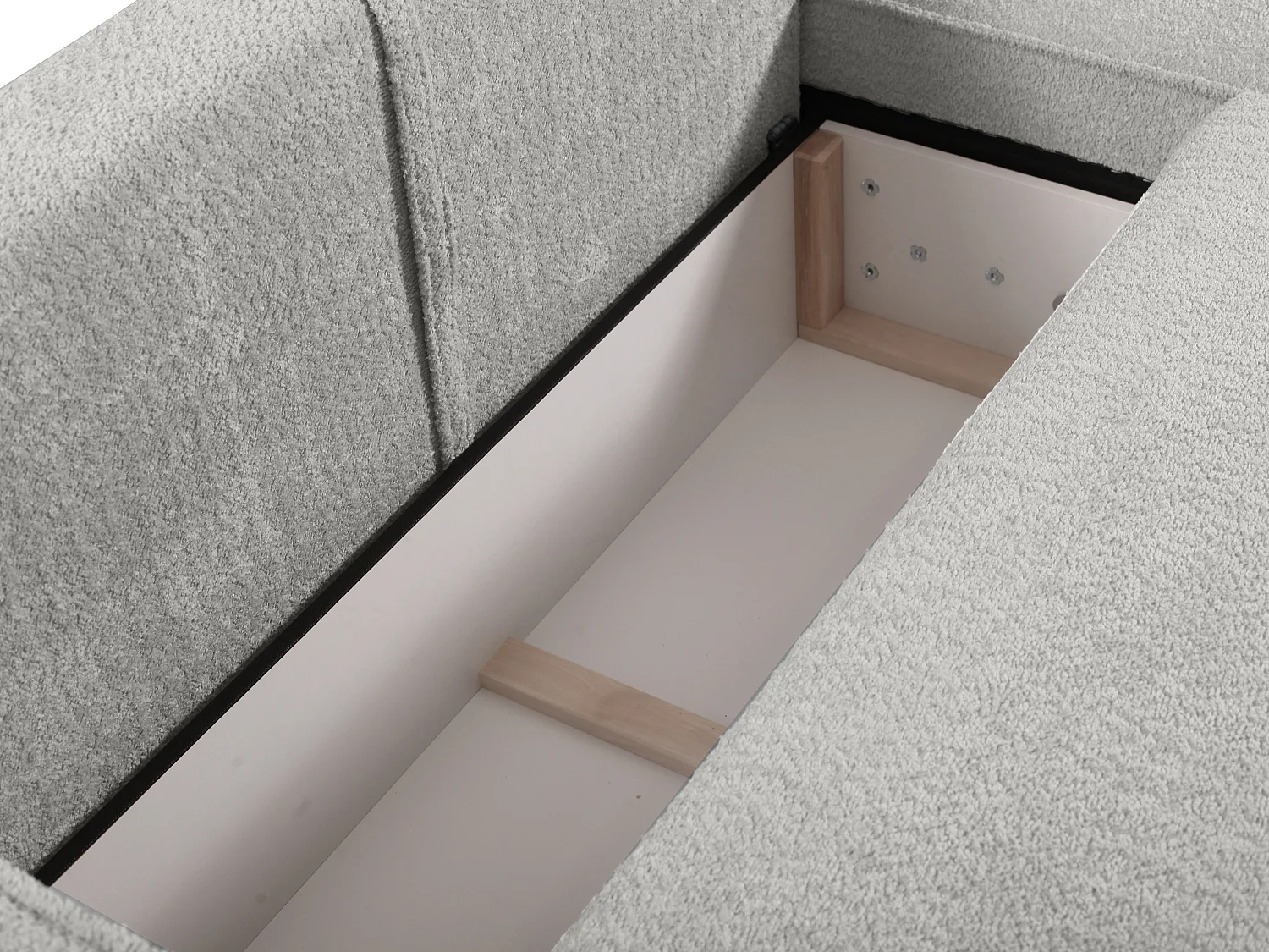 Divano letto angolare in Tessuto bouclette Grigio - Angolo a destra - AMELIA di PASCAL MORABITO