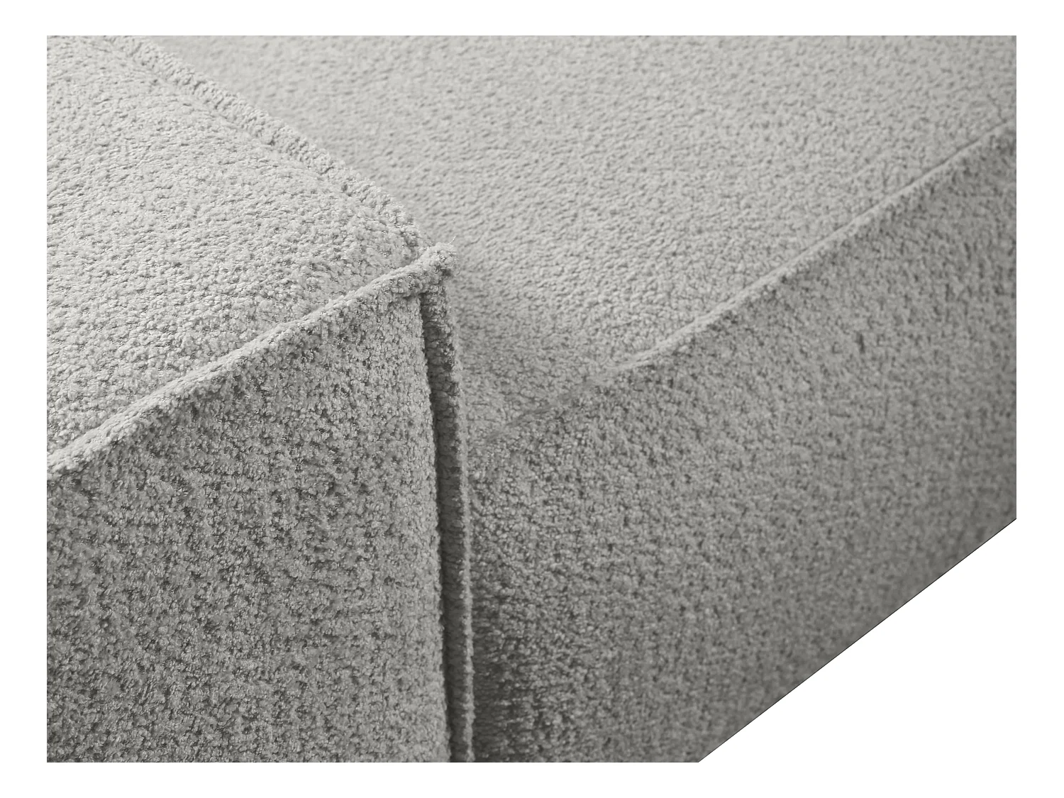 Hjørnesofa, der kan omdannes til sovesofa i gråt bouclestof AMELIA - hjørne til højre