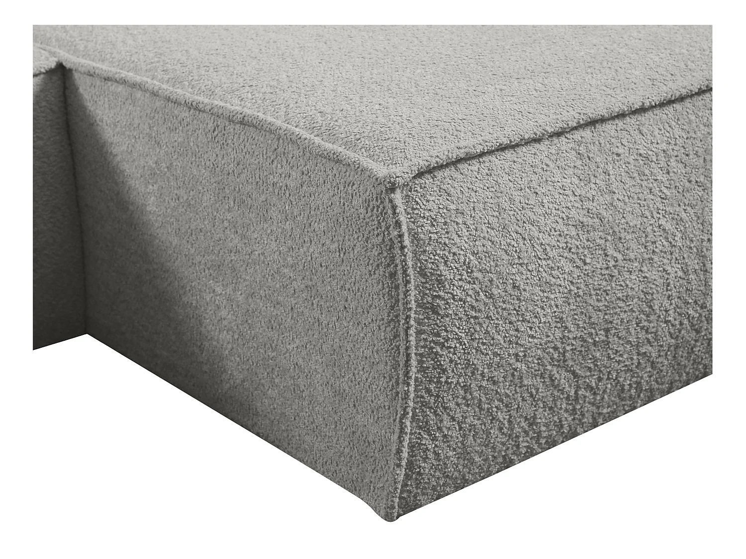 Hjørnesofa, der kan omdannes til sovesofa i gråt bouclestof AMELIA - hjørne til højre