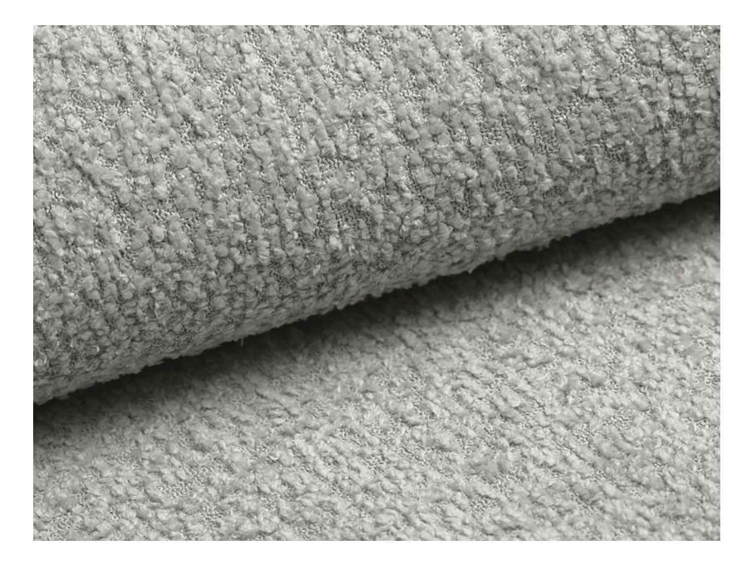 Hjørnesofa, der kan omdannes til sovesofa i gråt bouclestof AMELIA - hjørne til højre