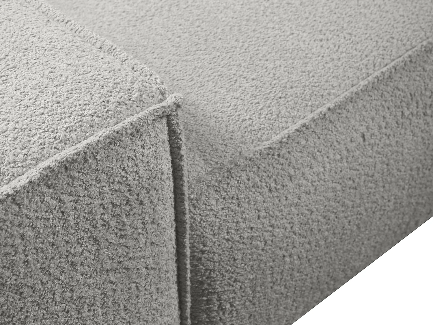 Canapé d'angle convertible en tissu bouclette gris AMELIA - Angle droit
