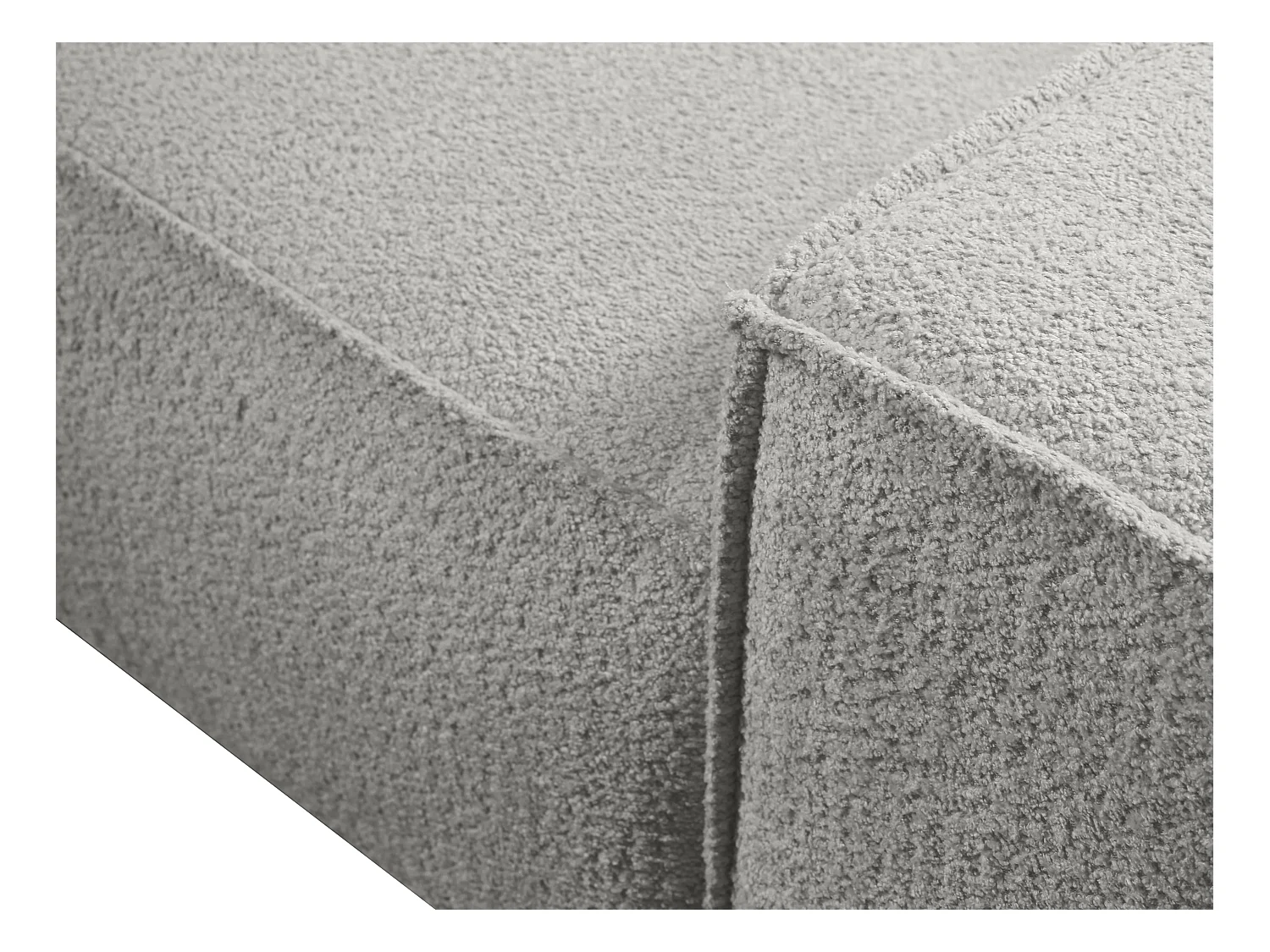 Canapé d'angle convertible en tissu bouclette gris AMELIA - Angle Gauche