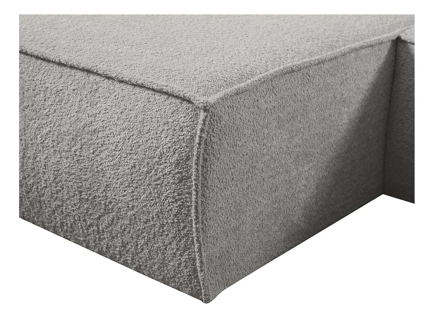 Canapé d'angle convertible en tissu bouclette gris AMELIA - Angle Gauche