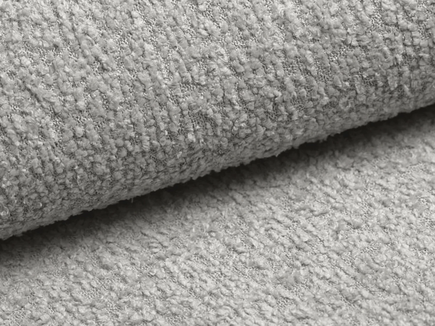 Canapé d'angle convertible en tissu bouclette gris AMELIA - Angle Gauche