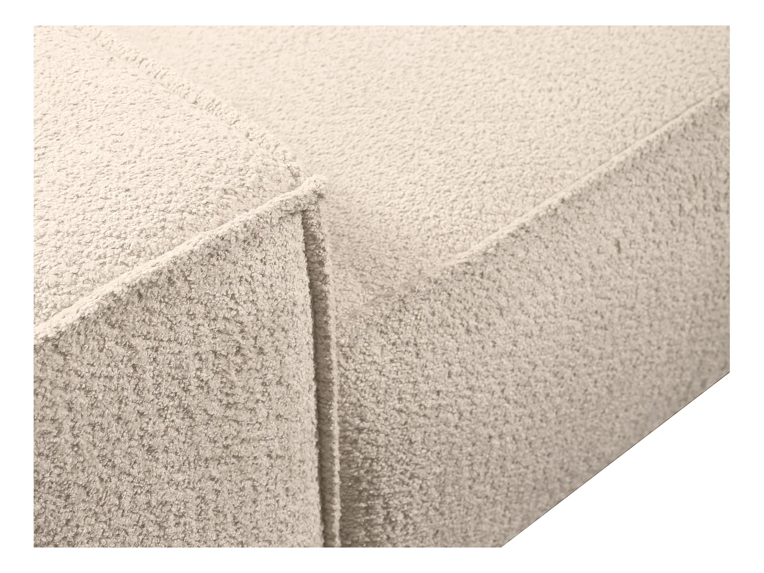 Ecksofa mit Schlaffunktion - Bouclé-Stoff - Beige - Ecke Rechts - AMELIA