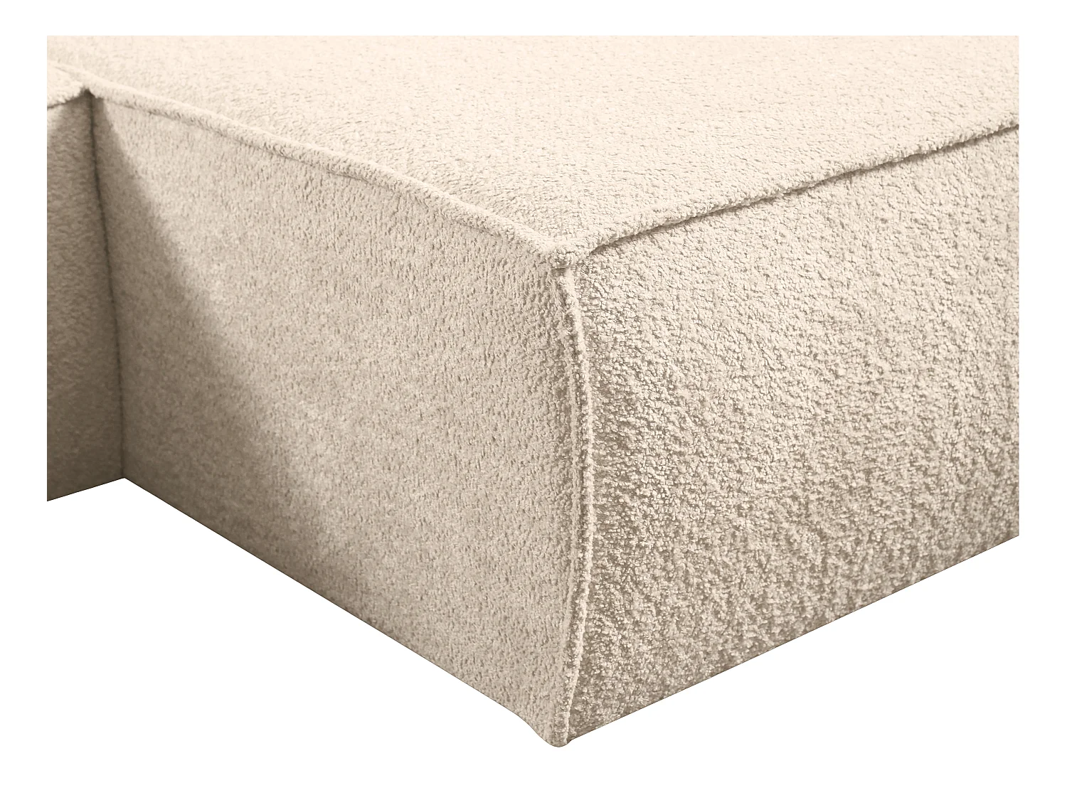 Ecksofa mit Schlaffunktion - Bouclé-Stoff - Beige - Ecke Rechts - AMELIA