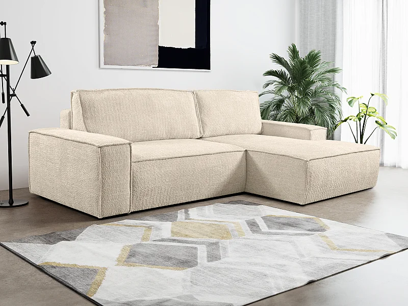 Hoekslaapbank van teddy stof - Beige - Hoek rechts - AMELIA van PASCAL MORABITO